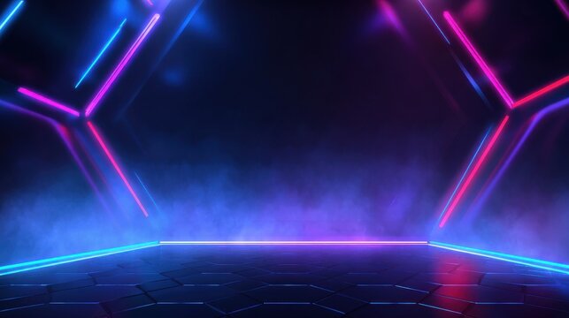 Stunning photo of futuristic esport background for gaming live streaming. Esport game tournament competition neon banner.