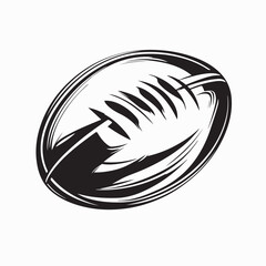 Minimalist Vector Illustration of a Simple Rugby Ball Design in Modern Style