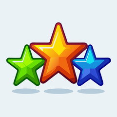 colorful stars on white background