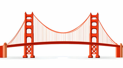 Obraz premium PNG Golden gate bridge landmark architectural illustration