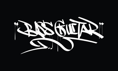 BASS GUITAR graffiti tag style design
