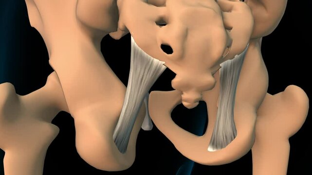 Sacrotuberous Ligament anatomy for medical concept 3D rendering