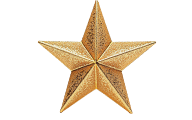 Elegant and shiny gold star topper created to enhance the beauty and spirit of a traditional Christmas tree isolated on transparent background PNG