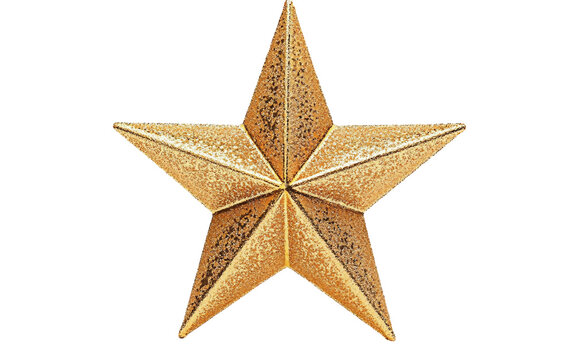 Elegant and shiny gold star topper created to enhance the beauty and spirit of a traditional Christmas tree isolated on transparent background PNG