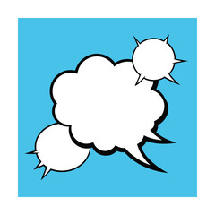 Clean Comic Design with Speech Balloons and Halftone Effects