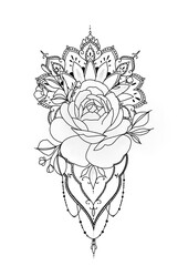 Obraz premium Mandala Rose Composition – Elegant Floral Blend