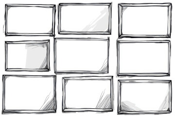 Blank comic strips invite creativity and storytelling through visual art in a playful arrangement of panels, perfect for aspiring artists and comic lovers