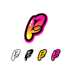 Logo letter F, graffiti alphabet font, set of four different art symbol for your brand name design, vector illustration 10 EPS