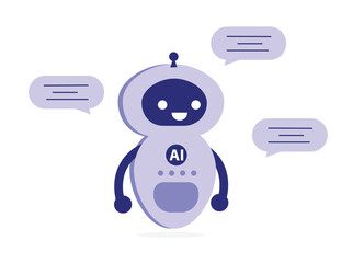 Smart robot chatbot speak with speech bubble symbolizing AI driven customer service