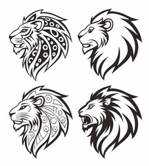 Fototapeta premium lion head tattoo