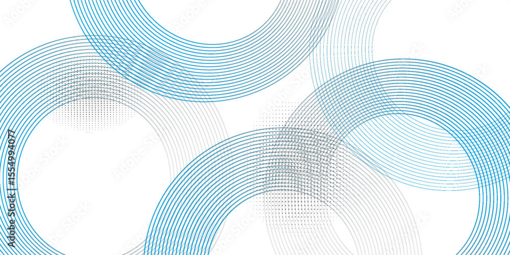 Aufkleber a minimalist abstract image featuring three overlapping navy blue concentric circles on a dark blue 