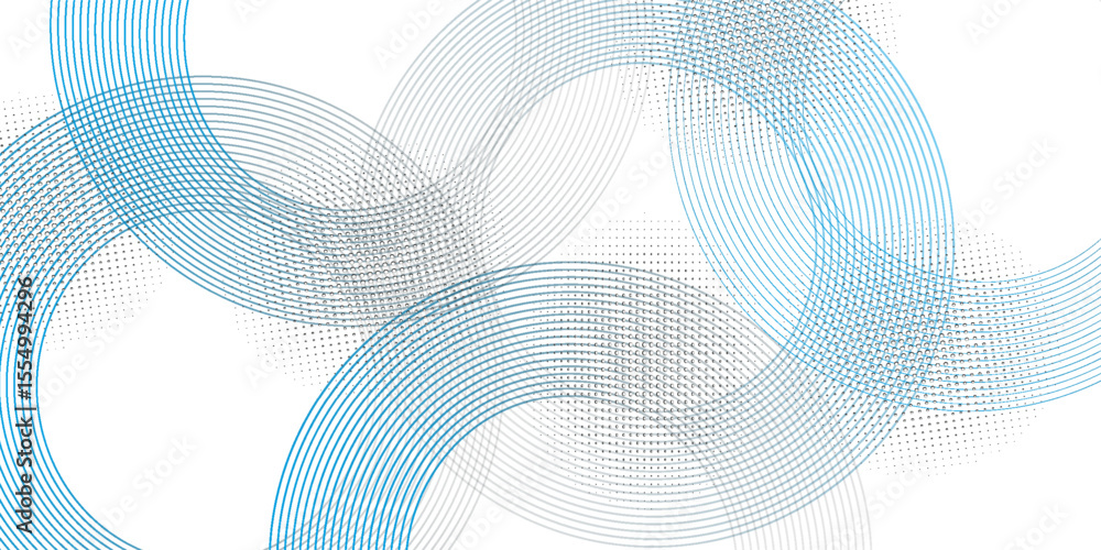 Poster a minimalist abstract image featuring three overlapping navy blue concentric circles on a dark blue 