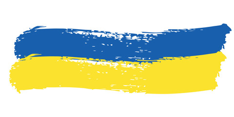 Brush painted grunge flag of country. Independence day of Ukraine. Abstract creative painted grunge brush flag background.Flag of Ukraine on an isolated white background. eps 10