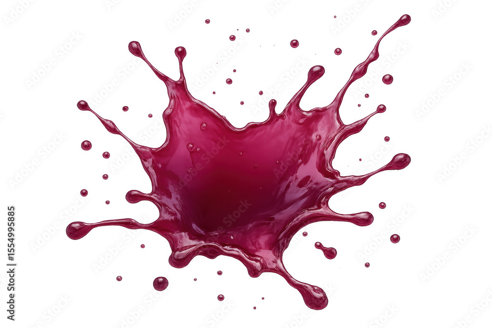 Poster purple liquid splashing against transparent backdrop, creating dynamic visual energy for graphic des