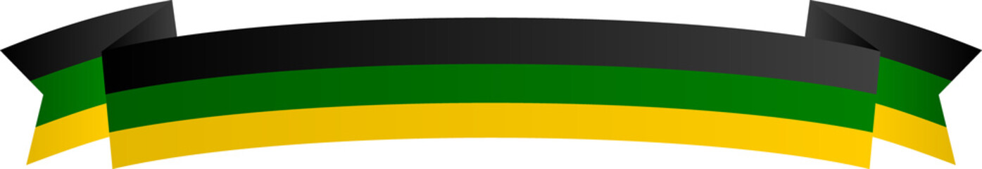 Pan African Flag Ribbon Corner Border Illustration