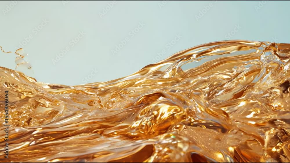 Poster golden abstract fluid shapes, shimmering metallic patterns flowing smoothly, ideal for modern design