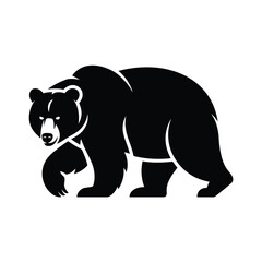 Fototapeta premium A black silhouette of a grizzly bear in profile view