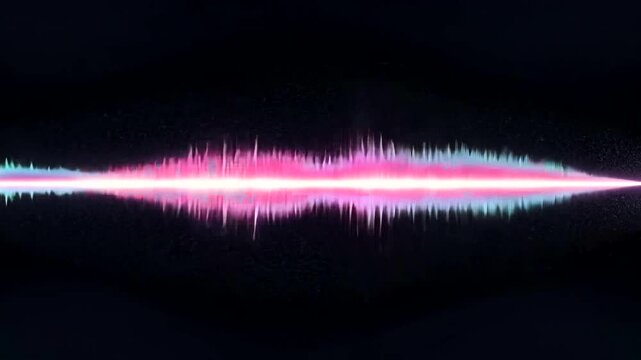 Abstract audio spectrum visualizer with dynamic waveforms and colorful glowing effects, ideal for