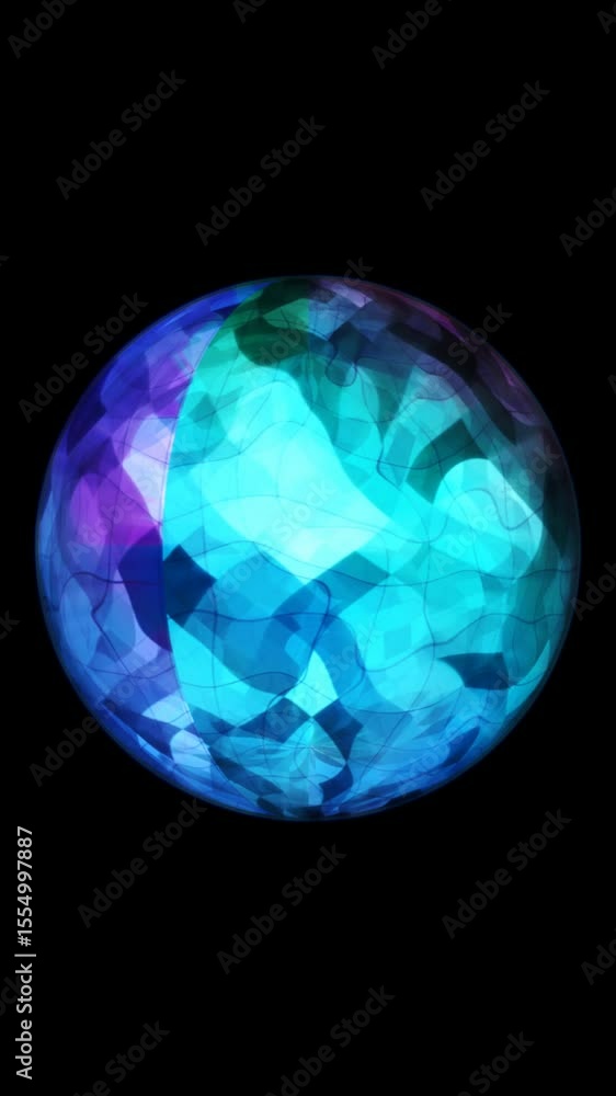 Poster bright colors dance and blend on a spherical surface, creating an enchanting visual experience for v