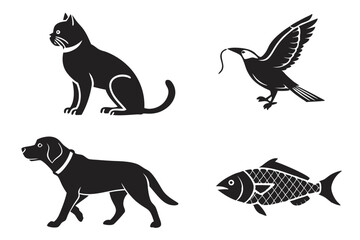 black silhouettes of dogs