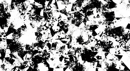Chaotic Geometry: A High-Contrast Abstract of Fragmented Shapes and Textural Grime