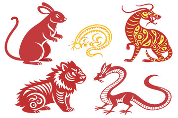 red dragon on white background