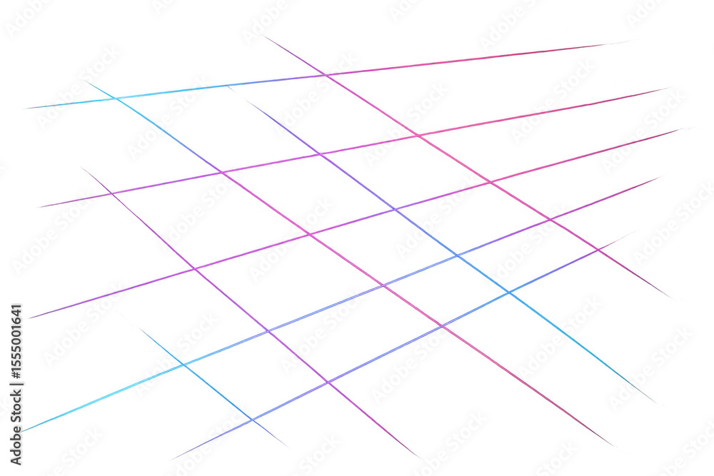 Poster luminescent intersecting lines forming dynamic abstract pattern, radiating energy against transparen