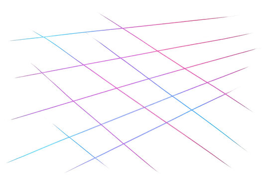 Luminescent intersecting lines forming dynamic abstract pattern, radiating energy against transparent backdrop
