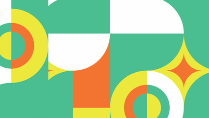 Minimalist colorful geometric art background