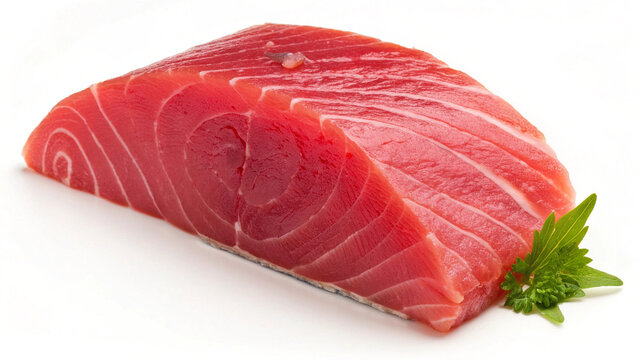 fresh and authentic Akami tuna food isolated on white background