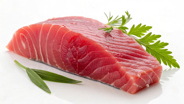 fresh and authentic Akami Tuna food on white background