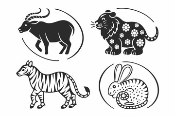 wild animals set