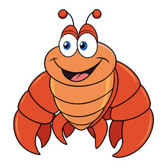 Happy cartoon crab with big eyes and claws silhouette