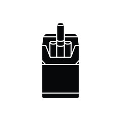 A minimalist black and white Silhouette design of a cigarette pack 