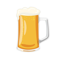 Beer mug. Beer mug with foam vector illustration. Octoberfest concept.