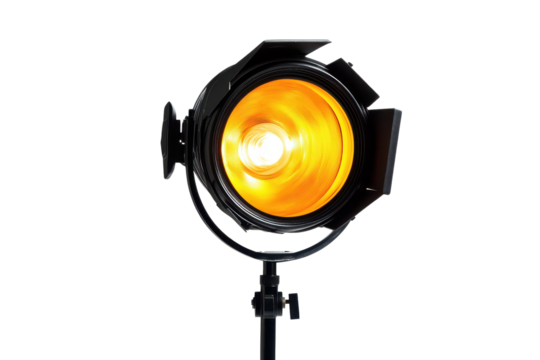 Studio spotlight illuminated with warm glow creating inviting atmosphere for creative projects during photo shoots