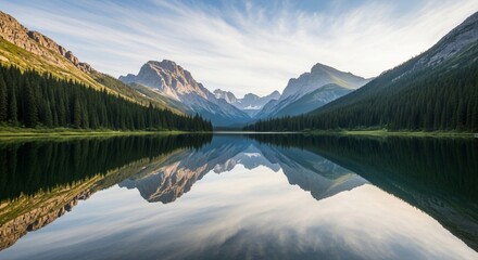 mountain lake reflection