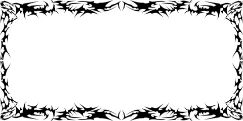 Illustration of a photo frame with a tribal design. Perfect for photo frames, invitation cards, greeting cards, book covers, and wallpapers.