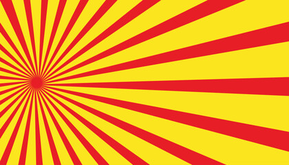 Yellow and Red Retro vintage style background with sun rays