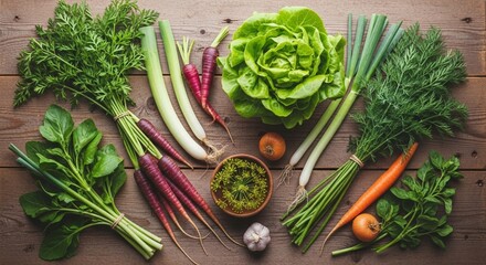 fresh vegetables on a wooden board