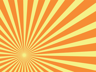 Yellow and Red Retro vintage style background with sun rays