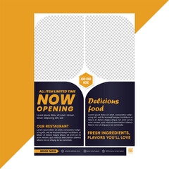 Food flyer template created for strong brand presence, featuring custom image placement, stylish layout, and editable content blocks ideal for professional restaurant marketing materials
