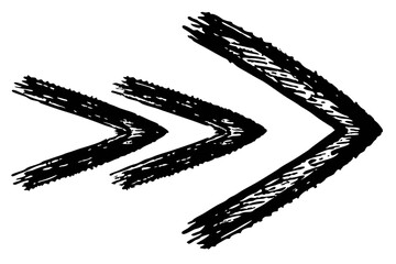 Textured Arrows in Brush Stroke Grunge Style