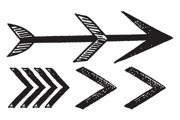 Abstract Ink Brush Arrows Vector Collection