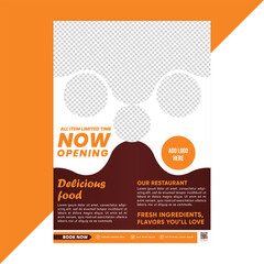 Editable restaurant flyer designed to spotlight featured menu items or signature meals with a clean layout, ideal for seasonal promotions or new meal highlights in digital campaigns