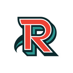 Stylized Bold Letter R Logo with Vibrant Colors on White Background