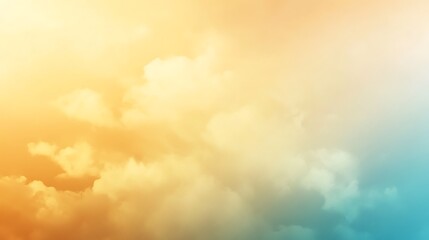 Dreamy golden hour cloudscape background with soft pastel colors and atmospheric sky