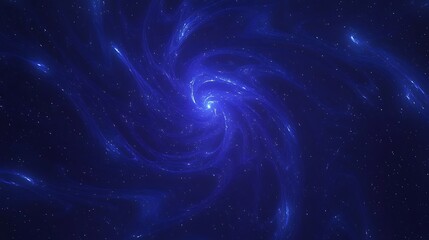 Obraz premium Stunning blue spiral galaxy illustration in deep space with glowing stars and cosmic dust