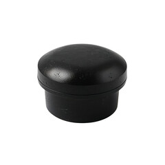 Dome-shaped black fence post cap on transparent background

