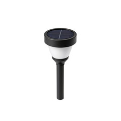 Fence post cap with solar light on transparent background


